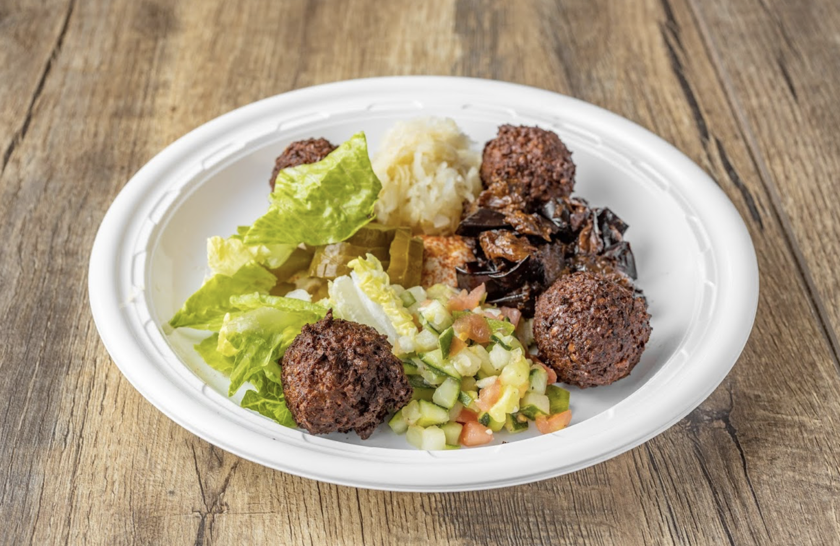 Falafel platter with salad